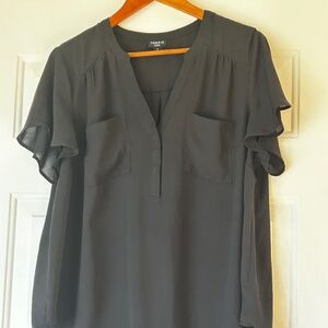 Torrid Harper Black V Neck Top *Size L